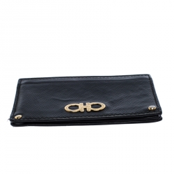 مملوكة مسبقًا محفظة بطاقات سالفاتوري فيراغامو غانسيني جلد أسود