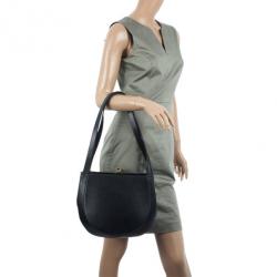 Pre Owned Salvatore Ferragamo Vintage Black Leather Shoulder Bag