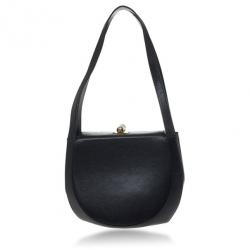 Pre Owned Salvatore Ferragamo Vintage Black Leather Shoulder Bag