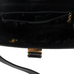 Pre Owned Salvatore Ferragamo Vintage Black Leather Shoulder Bag