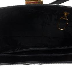 Pre Owned Salvatore Ferragamo Vintage Black Leather Shoulder Bag