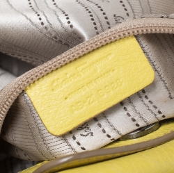 Pre Owned Salvatore Ferragamo Yellow Leather Satchel