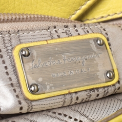 Pre Owned Salvatore Ferragamo Yellow Leather Satchel
