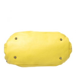 Pre Owned Salvatore Ferragamo Yellow Leather Satchel