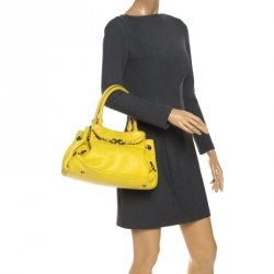 Pre Owned Salvatore Ferragamo Yellow Leather Satchel