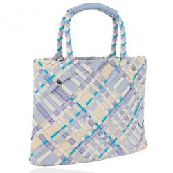 Pre Owned Salvatore Ferragamo Woven Grosgrain Ribbon Tote
