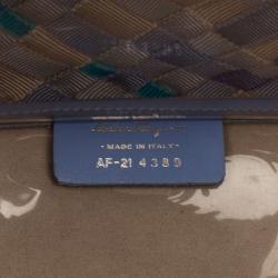 Pre Owned Salvatore Ferragamo Woven Grosgrain Ribbon Tote