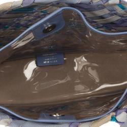 Pre Owned Salvatore Ferragamo Woven Grosgrain Ribbon Tote