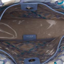 Pre Owned Salvatore Ferragamo Woven Grosgrain Ribbon Tote