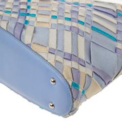 Pre Owned Salvatore Ferragamo Woven Grosgrain Ribbon Tote