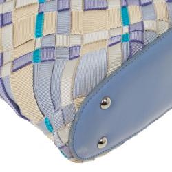 Pre Owned Salvatore Ferragamo Woven Grosgrain Ribbon Tote