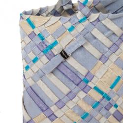 Pre Owned Salvatore Ferragamo Woven Grosgrain Ribbon Tote