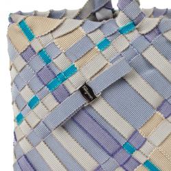 Pre Owned Salvatore Ferragamo Woven Grosgrain Ribbon Tote