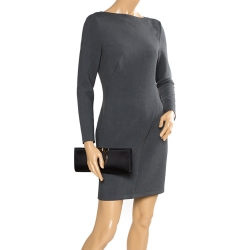 Pre Owned Salvatore Ferragamo Black Satin Musa Gancini Clutch