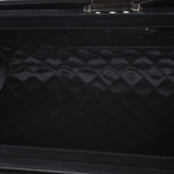 Pre Owned Salvatore Ferragamo Black Satin Musa Gancini Clutch