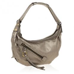 Pre Owned Salvatore Ferragamo Leather Metallic Small Hobo