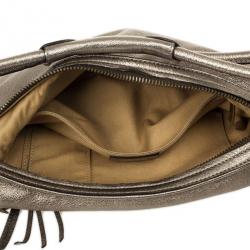 Pre Owned Salvatore Ferragamo Leather Metallic Small Hobo