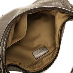 Pre Owned Salvatore Ferragamo Leather Metallic Small Hobo