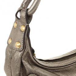 Pre Owned Salvatore Ferragamo Leather Metallic Small Hobo
