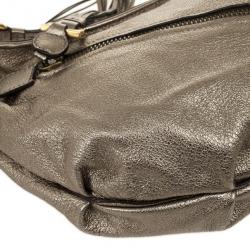 Pre Owned Salvatore Ferragamo Leather Metallic Small Hobo
