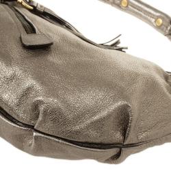 Pre Owned Salvatore Ferragamo Leather Metallic Small Hobo