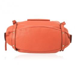 مملوكة مسبقًا Salvatore Ferragamo Orange Pebbled Leather Satchel