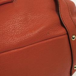 مملوكة مسبقًا Salvatore Ferragamo Orange Pebbled Leather Satchel