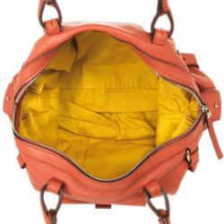 مملوكة مسبقًا Salvatore Ferragamo Orange Pebbled Leather Satchel