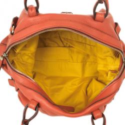 مملوكة مسبقًا Salvatore Ferragamo Orange Pebbled Leather Satchel