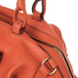 مملوكة مسبقًا Salvatore Ferragamo Orange Pebbled Leather Satchel
