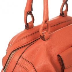 مملوكة مسبقًا Salvatore Ferragamo Orange Pebbled Leather Satchel