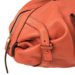 مملوكة مسبقًا Salvatore Ferragamo Orange Pebbled Leather Satchel