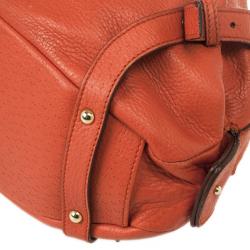 مملوكة مسبقًا Salvatore Ferragamo Orange Pebbled Leather Satchel