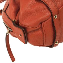 مملوكة مسبقًا Salvatore Ferragamo Orange Pebbled Leather Satchel