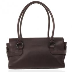 Pre Owned Salvatore Ferragamo Brown Logo Satchel