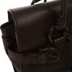 Pre Owned Salvatore Ferragamo Brown Logo Satchel