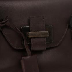 Pre Owned Salvatore Ferragamo Brown Logo Satchel