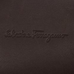 Pre Owned Salvatore Ferragamo Brown Logo Satchel