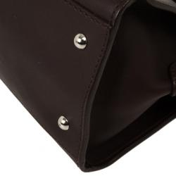 Pre Owned Salvatore Ferragamo Brown Logo Satchel