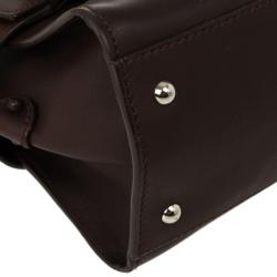 Pre Owned Salvatore Ferragamo Brown Logo Satchel