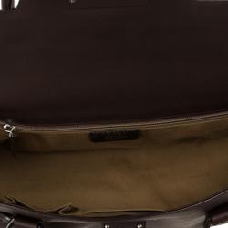 Pre Owned Salvatore Ferragamo Brown Logo Satchel