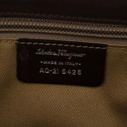 Pre Owned Salvatore Ferragamo Brown Logo Satchel