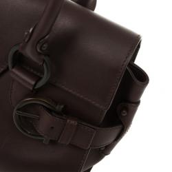 Pre Owned Salvatore Ferragamo Brown Logo Satchel