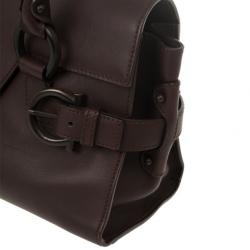Pre Owned Salvatore Ferragamo Brown Logo Satchel