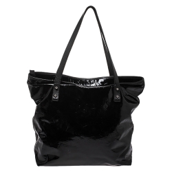 مملوكة مسبقًا Salvatore Ferragamo Black Patent Leather Shopper Tote