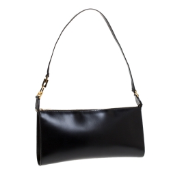 Pre Owned Salvatore Ferragamo Black Leather Baguette Bag