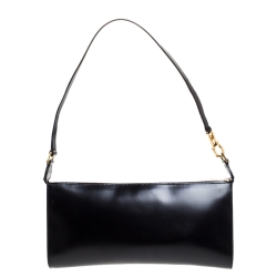 Pre Owned Salvatore Ferragamo Black Leather Baguette Bag