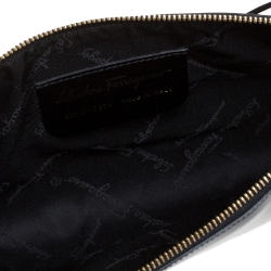 Pre Owned Salvatore Ferragamo Black Leather Baguette Bag