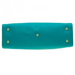 Pre Owned Salvatore Ferragamo Green Leather Medium Briana Tote