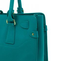 Pre Owned Salvatore Ferragamo Green Leather Medium Briana Tote